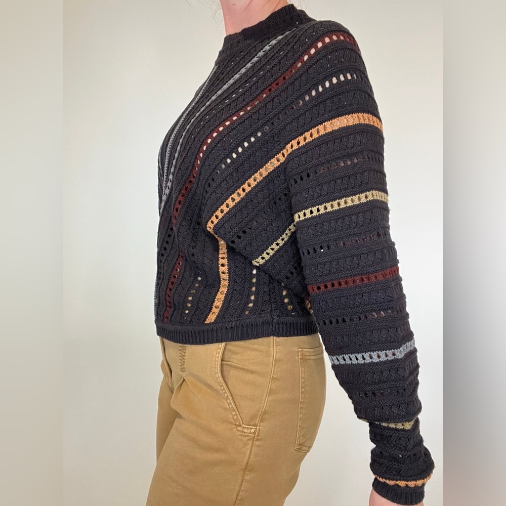 Open knit Grade & Gather Striped sweater